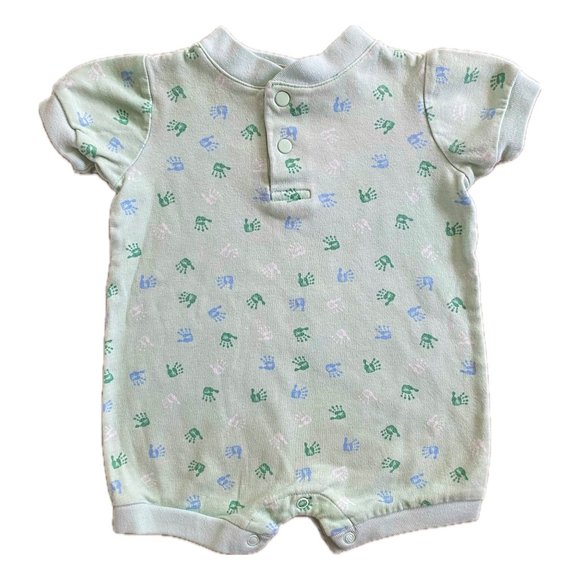Vintage Basic Editions Baby handprint short romper size 6-9 months - Picture 1 of 3